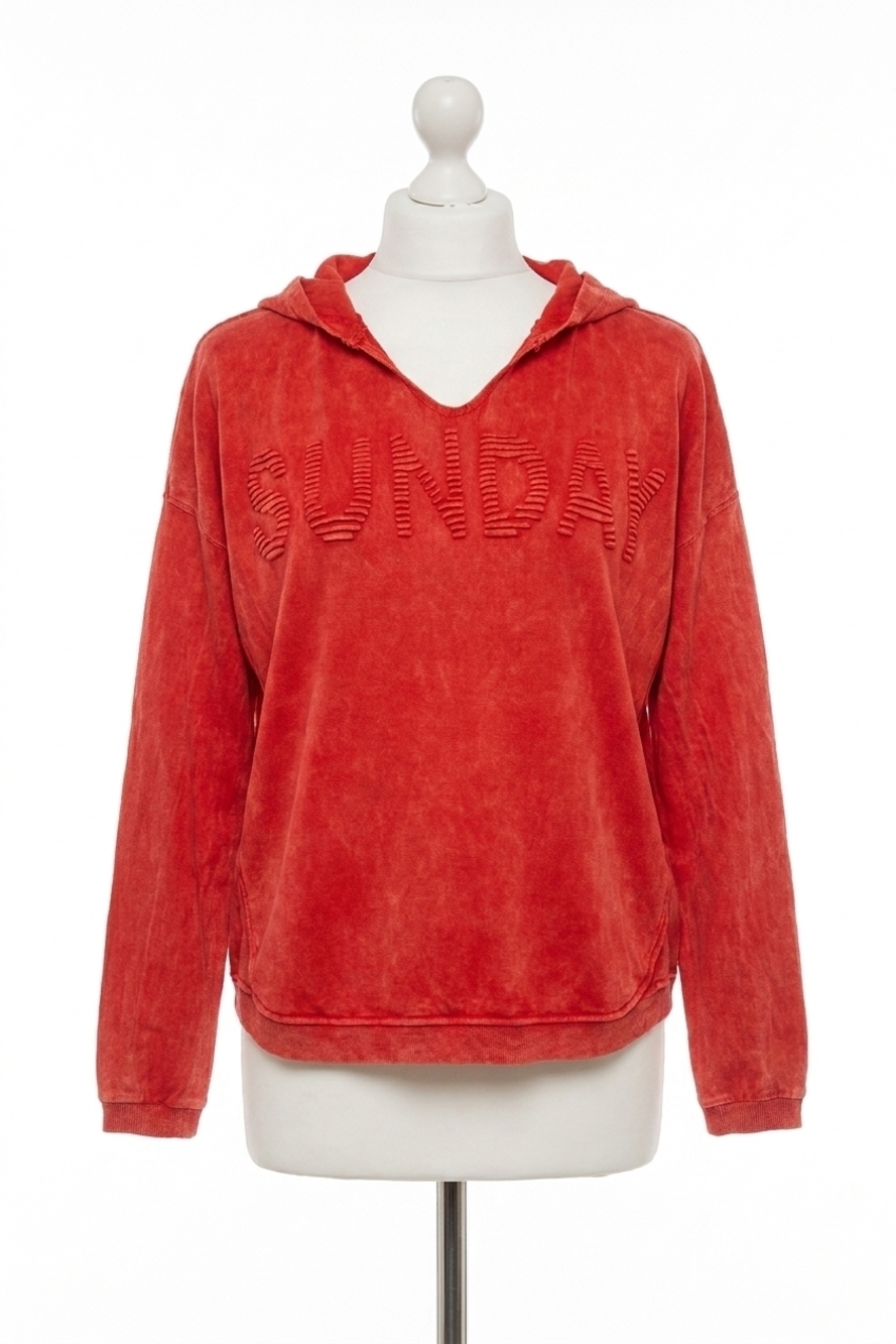 NEW ANGEL APPAREL "sunday" hoodie pullover top in red